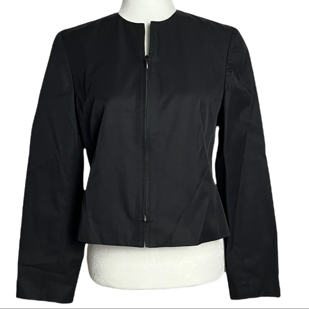 INC Black Zipper Blazer Size 10P - Picture 1 of 4